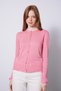 Lace-Detail Tricot Cardigan Pink