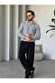 Soft Textured Polo Collar Knit Sweater m - Gray - 4
