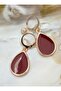 Narissa rose plated earrings - burgundy - - 2