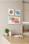 Pastel Tones and Geometric Linear – 3-Piece Home, Bathroom, and Coffee Corner Mdf Painting Set - 2