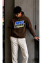 Men's Move Different Graffiti Printed Hooded Kangaroo Pocket Regular Fit Men's Sweatshirt
