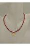 Czech crystal clover necklace - red - - 4