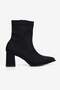 Women's Suede Stretch Boots with Zipper, Heeled, Pointed Toe, Lena Black - 2