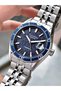 Silver-Navy Blue Color with Calendar 10 Atm Sapphire Glass Japanese Miyota Complete Steel Men Wristwatch 1252Qnt - 4
