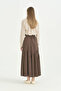 Asymmetrical Gathered Detailed Skirt - Brown - 4