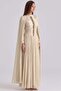 Stone Detailed Cape Yoryo Silk Hijab Evening Dress Open Beige 1262 - 5