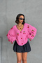 Women's Pink Cherry Accessory Knitwear Cardigan - 6