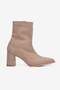 Women's Suede Stretch Boots with Zipper, Heeled, Pointed Toe, Lena Mink - 2