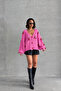 Women's Pink Cherry Accessory Knitwear Cardigan - 5
