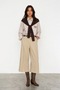 Striped Shirt with Tie Detail - Brown