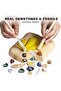 Gemstone Digging Kit, STEM Educational Toys DIY Science Kits Real Gemstone Discovery Rocks and Miner - 2