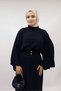 Women's Hijab Knitwear Double Set Bat Sleeve Sweater and Pleated Skirt - 4
