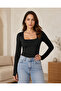 Women's Lined Finger-Looped 100% Organic Cotton (Square Neck Blouse Ovv-4) - 3