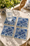 Glass Coaster |   Ribbed Glass |   Azure Garden |   4-Piece Set |   10cm X 10cm - 2