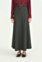 Slit Deep Hemmed/Restrained Skirt - Anthracite - 2