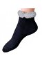Special Plush Bowknot Rubber Detail, Perfumed, Soft Washable Lycra Combed Cotton Booties, Black - 2