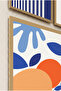 Flamingo and Abstract Botanical Design - Set of 3 Wooden Frame Look Mdf Paintings - 6