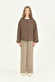 Zero Collar Zippered Jacket - Brown
