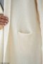 Women's Cream Shawl Collar Pocketed Long Knitwear Cardigan - 5