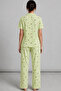 Women's Short-Sleeved Comfortable Green Pajama Set 4732 - 2