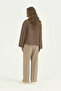 Zero Collar Zippered Jacket - Brown - 4