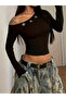 Women's Long Sleeve Boat Neck Ring Detail Slim Fit Bodysuit - 2