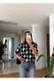 Women's Polo Collar Diamond Patterned Sweater - 2