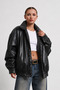 Pb Oversized Black Women's Leather Jacket - 3