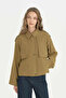 Pile Zipper Detailed Crop Jacket - Olive - 2