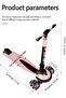 Kids Scooter,DMG 3 Wheels Foldable Kick Scooter,5 Adjustable Heights,LED Light Up Wheels,Can Hold Up - 7