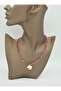 Czech crystal clover necklace - red - - 5