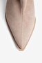 Women's Suede Stretch Boots with Zipper, Heeled, Pointed Toe, Lena Mink - 4