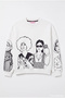 Portrait Printed Crew Neck Sweatshirt Ecru - 2