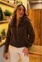 Fur Collar Women's Soft Textured Knitwear Beard Cardigan - 6