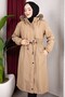 Detachable Hooded Fur and Welsoft Lined Hijab Coat 110cm - Mink - 2