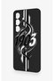 Samsung S26 Compatible Black and White Ivy Patterned Silicone Case - 4