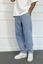 Baggy Fit Jeans with Elastic Waist and Laces
