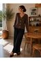 Women's Full Beardy Furry V-Neck 4-Button Stylish Knitwear Jacket Cardigan - 6