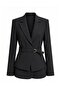 Black D Buckle Belt Detailed Jacket