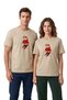 Kayakçı Winter Teddy Bear Printed Stone T-Shirt 100% Cotton Comfortable Fit