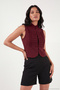 Hakim Collar Lined Button Detailed Napoleon Vest Women's Vest 611Yl151 - 4