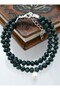 Pearl and Crystal Bracelet or Choker Necklace - Green - - 2