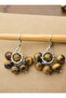 Cheetah Eye Stone Earrings - Multicolor -