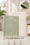 100% Cotton 50X75 2-Piece Striped Green - Cream Foot Towel, Foot Mat, Mat Set, Bathroom Mat