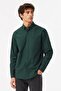 Men's Regular Fit Button-Down Collar Linen Shirt Yellow Men's Button-Down Collar Cotton Shirt Green - 2