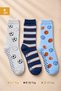 Children's Towel Multi-Patterned Socks Colorful 6-Piece Pack