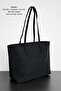 Mara Suede Shopper Bag - Shoulder Bag (Black) - 3