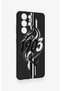 Samsung S21 Ultra Compatible Black and White Ivy Patterned Silicone Case - 3