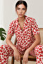 Women's Short Sleeve Comfort Red Pajama Set 4725
