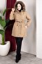 Detachable Hooded Fur and Welsoft Lined Hijab Coat 85cm - Mink - 6